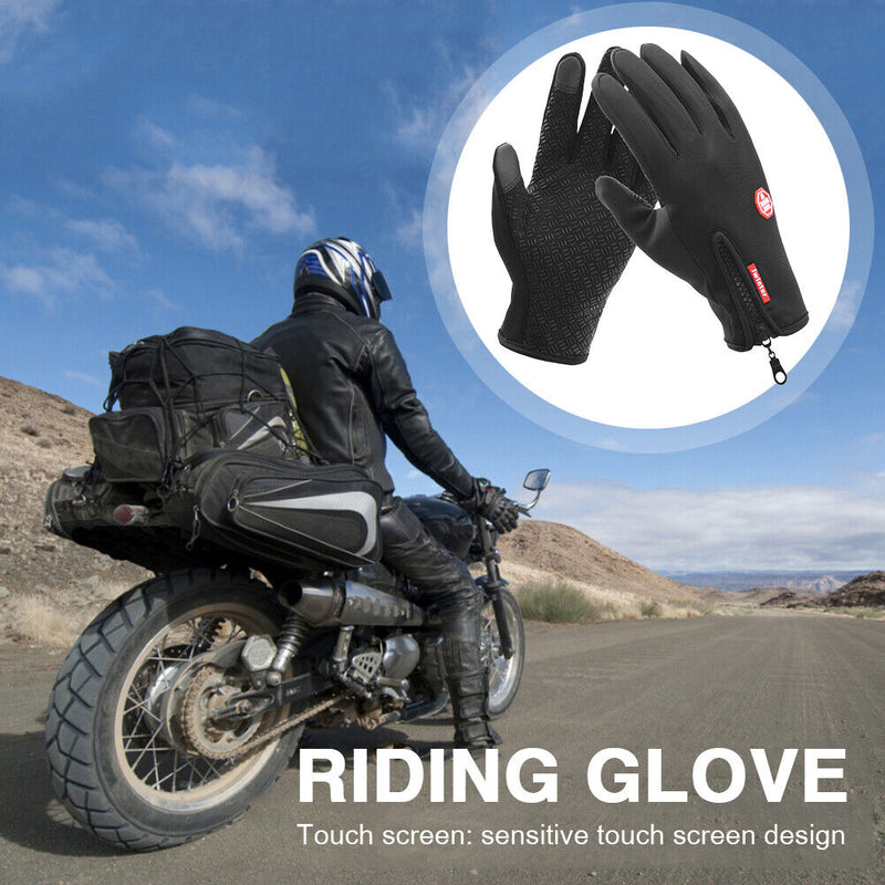 1 Pair Men Women Outdoor Anti-Brief Full Finger Zipper Gloves Windproof Gloves