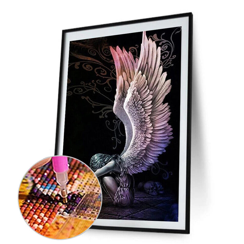 5D Kit Rhinestone Picture DIY Angel with Wings Full Round Drill Diamond Painting