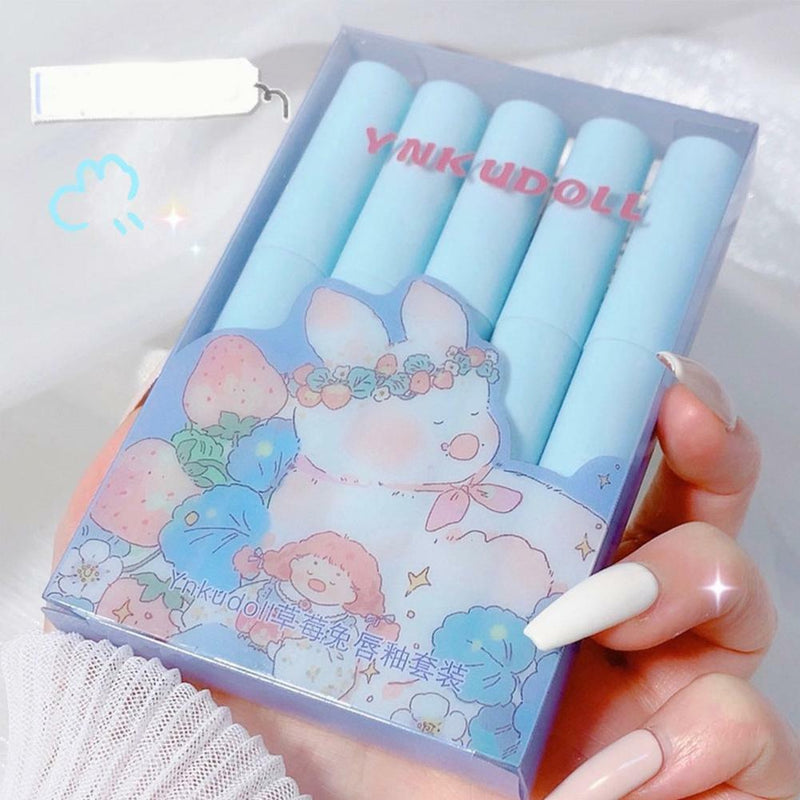 5 Pieces Lipstick Tint Set Matte Tube Long Lasting Lips Kit Makeup Cup O1O5