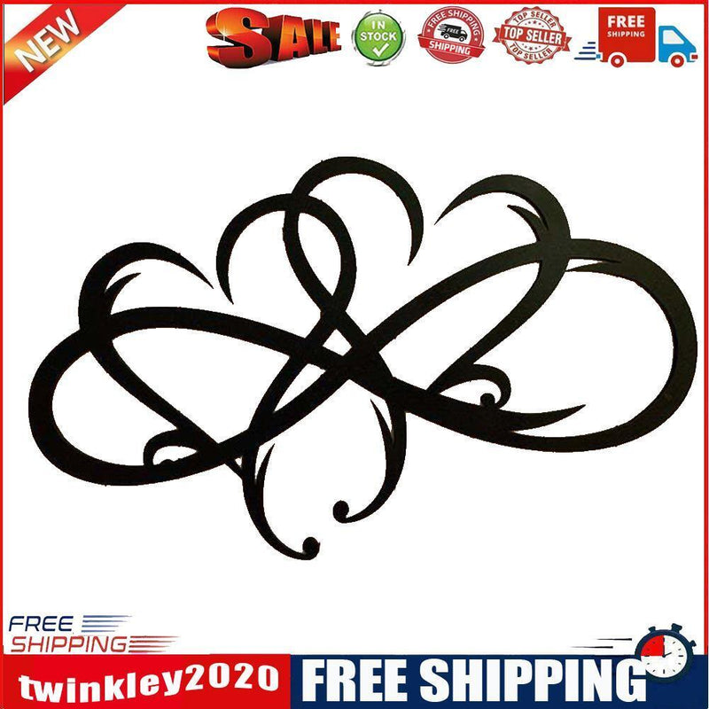 Metal Infinity Heart Art Love Wall Sign Decor for Living Room (DoubleHeart)