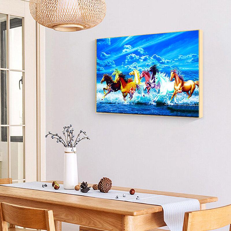 DIY Horse Animal Oil Paint By Numbers Frameless Hand Painted Artwork Wall Dec