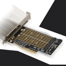 Dual M.2 to PCI-E 3.0 X4 Adapter for PCIe NVMe SATA M2 SSD 2230 2242 2260 2280