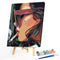 Frameless Oil Paint By Numbers Smoke Girl DIY Canvas Picture Craft Kit Newly