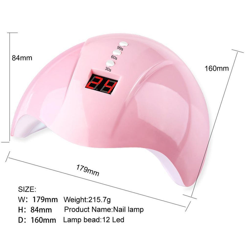 UV Nail Polish Lamp 36W LED Gel Dryer Curing LCD Manicure Tools (Pink) Newly