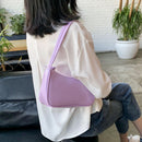 Soft PU Leather Women Underarm Bag Solid Color Casual Shoulder Bag (Purple)