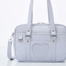 Fashion Women Solid Color Heart Leather Large Crossbody Shoulder Messenger Bag