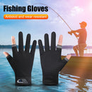 Fishing Gloves Anti-slip 2 Cut Finger Breathable Cycling Mitten (Black) Newly