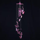 Butterfly Bell Wind Chimes Creative Home Yard Garden Hanging Decor(Pink)