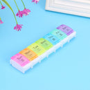 7 Day Weekly Rainbow Pill Medicine Storage Dispenser Box Tablet Button Holder