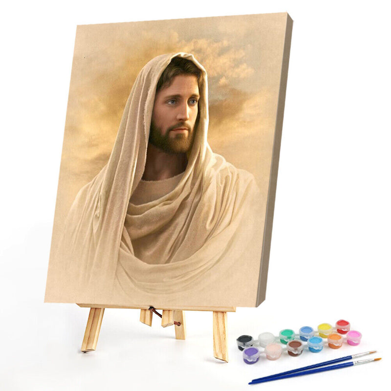 Hand Painted on Canvas DIY Religion Jesus Oil Paint By Numbers Drawing Kit Craft