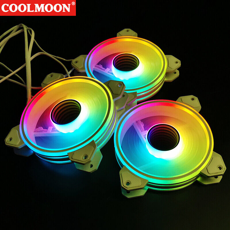 Cooler Silent 4Pin PWM 5V 3Pin ARGB Aura Sync Computer Housing Fan