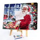 Santa Oil Paint By Numbers Canvas Christmas Drawing DIY Coloring Picture for Kid