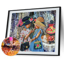 5D DIY Partial Special Shaped Drill Diamond Painting Two Little Girl Handmade