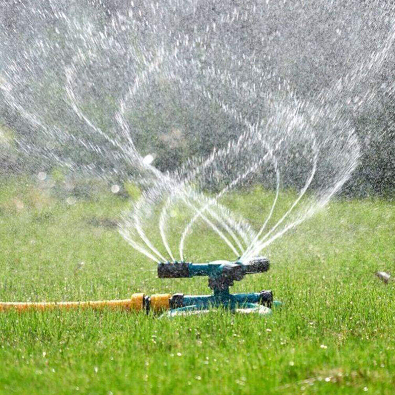 360 Degree Automatic Garden Sprinklers System Rotary Three Nozzle Arm Pipe