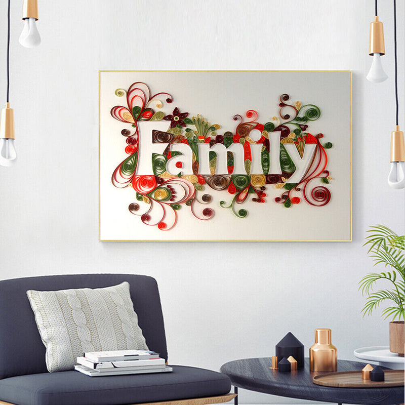 5D DIY Family Full Round Drill Diamond Painting Handicraft Rhinestone Drawing