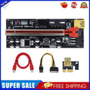 VER009C-PLUS PCIe Riser with LED USB 3.0 PCI-E 1X to 16X Extender (Red)