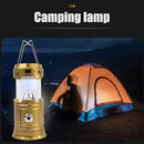 Portable Solar Power Lamp Camping Flashlight Retractable Emergency Light Lantern