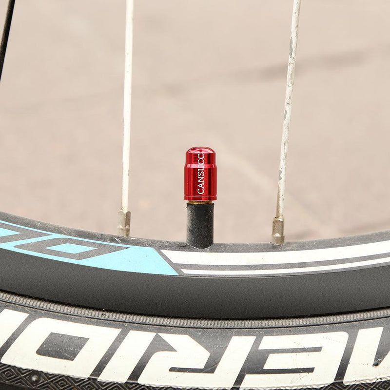 10pcs Aluminum Bicycle Tyre Tire Presta Valve Stem Caps Dust Covers (Red)