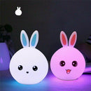 LED Mini Night Light Lamp Cute Silicone Rabbit Color Change Kids Bedroom Rooms