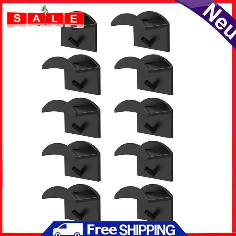 Adhesive Hat Hooks for Wall (Pack of 10) - Baseball Caps Hangers Rack (Black)