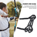 Adjustable Archery Arm Guard Portable Soft Rubber Elastic Strap (Black)
