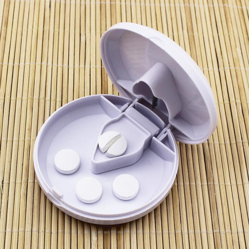 Round Cutter Crusher Powder Tablet Medicine Tablets Cut Splitter (White)
