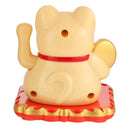 Chinese Lucky Cat Wealth Waving Shaking Hand Fortune Welcome Craft (Yellow)