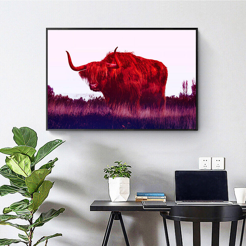 Cow Animal Pattern Digital Paint Frameless Hand Painted Oil Picture DIY Decor