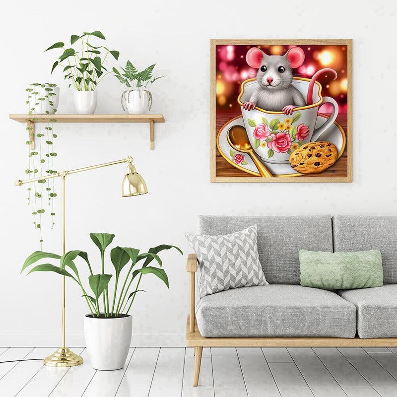 Full Round 5D DIY Diamond Painting Embroidery Cross Stitch Home Decor Mouse Cup
