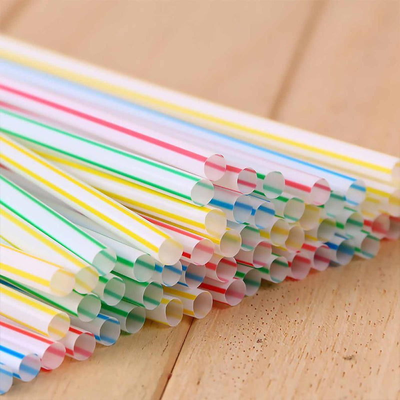 Drinking Straws Colourful Plastic Drinking Straws (200 Pack Ordinary)