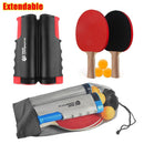 Kits 2 Table Tennis Rackets Ping Pong Paddle Set Extendable Table Tennis Net