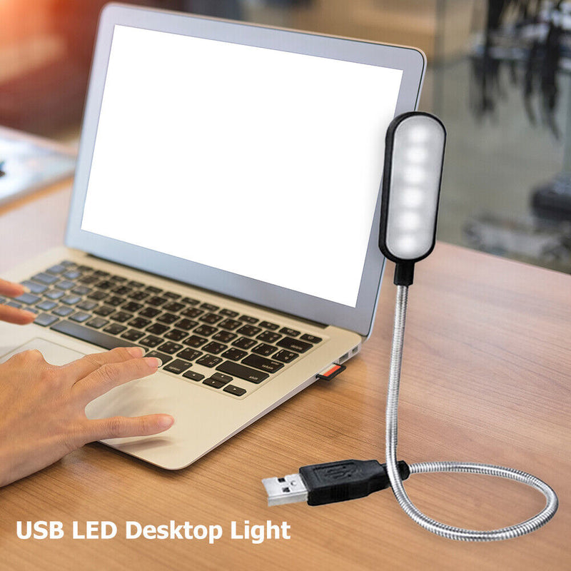 Mini Flexible Desktop Lamp Reading Night Light USB Power Supply LED Book Lamp