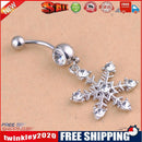 Snowflake Rhinestone Diamante Dangle Navel Belly Button Ring Jewelry Cute