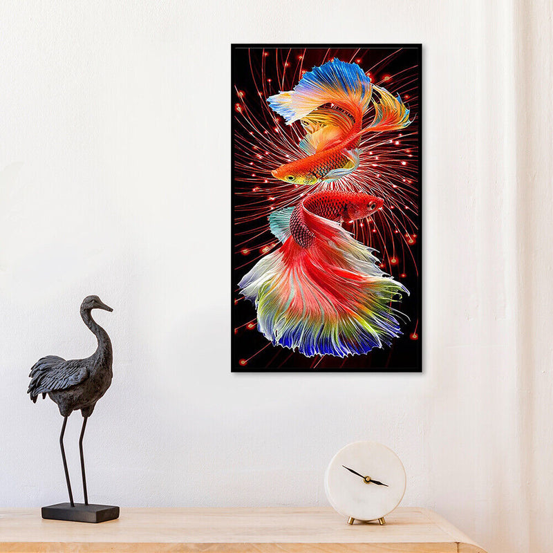 11CT 3 Strand Printed Full Embroidery Koi Fish Needlework DIY Cross Stitch