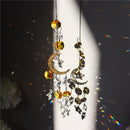 Crystal Moon Star Wind Chime Pendant Colorful Hanging Drop Garden Decor (B)