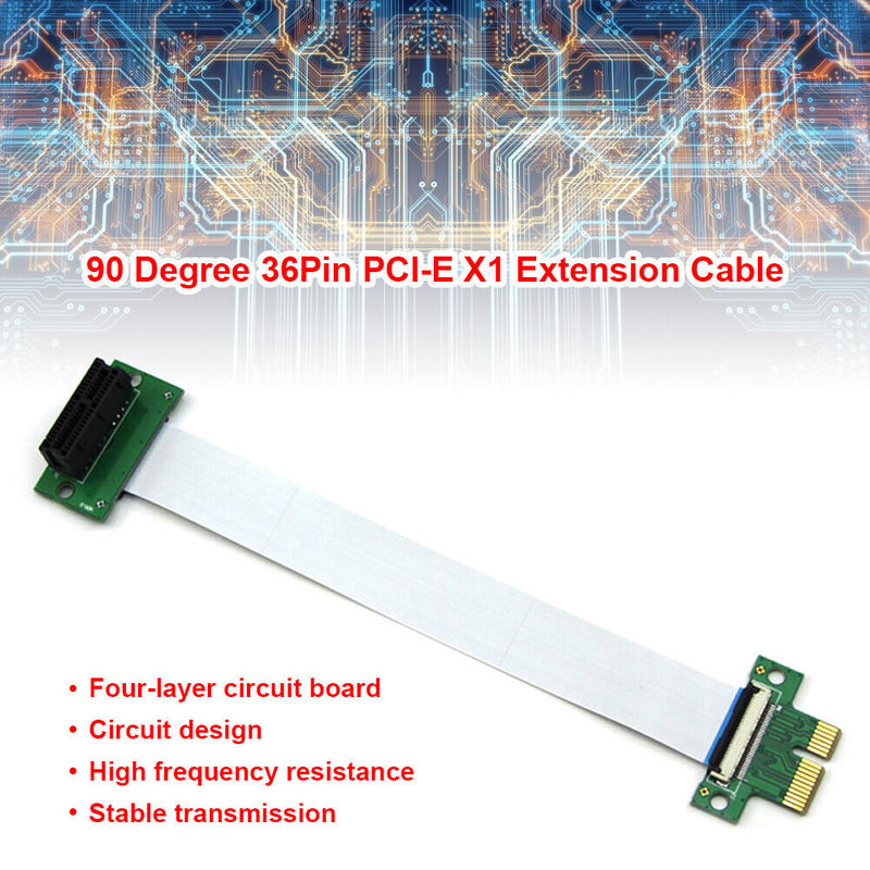 PCI Express Extension Cable 36-Pin PCIe 1X FPC Converter Cord for Motherboard