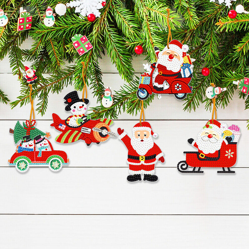#A 10pcs Hanging Ornament Art Crafts 5D DIY for Kids Adults Cartoon Christmas Gi