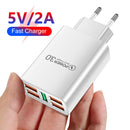 Universal 2A 5USB Smartphone Charge Adapter Mobile Phone Charger Head Accessory