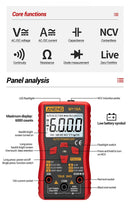 True RMS Current Voltage Tester Digital Mini Smart Multimeter Digital Display
