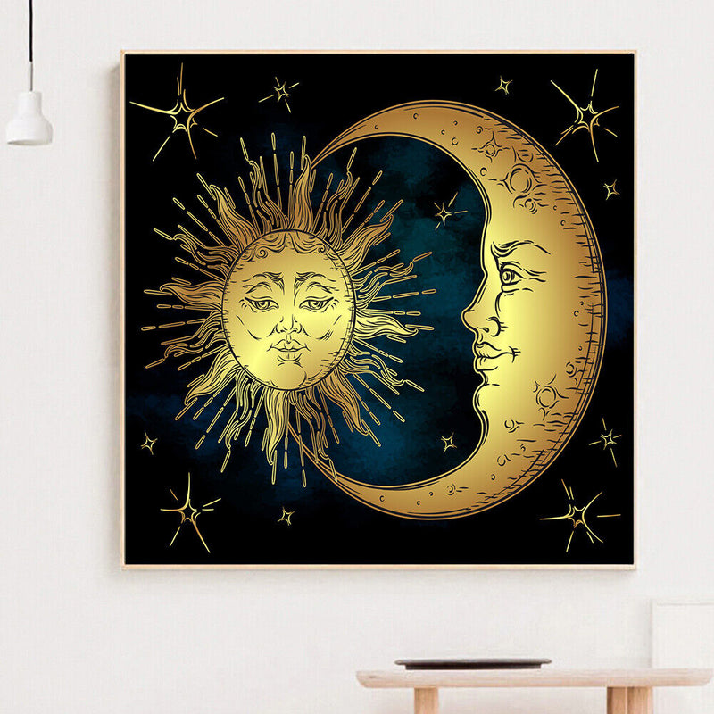 5D DIY Sun Moon Mosaic Art Picture of Rhinestones Gifts Home Decoration