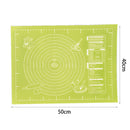 Rolling Dough Baking Mat Silicone Pizza Cake Maker Pad (Green 40x50cm) Newly