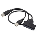 USB 2.0 to 2.5inch HDD 7+15pin SATA Hard Drive Cable Adapter for SATA SSD & HDD
