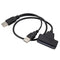 USB 2.0 to 2.5inch HDD 7+15pin SATA Hard Drive Cable Adapter for SATA SSD & HDD