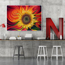 5D Kit DIY Abstract Flower Full Round Diamond Painting Wall Decor Rhinestone Art