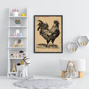 Frameless Oil Paint By Numbers DIY Rooster Picture Craft for Home Living Room