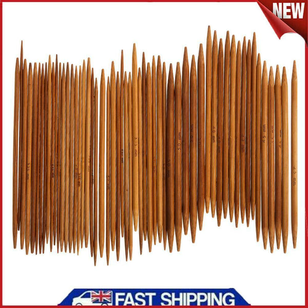 55Pcs 11sizes 5'' 13cm Double Pointed Carbonized Bamboo Knitting Needles #F8s