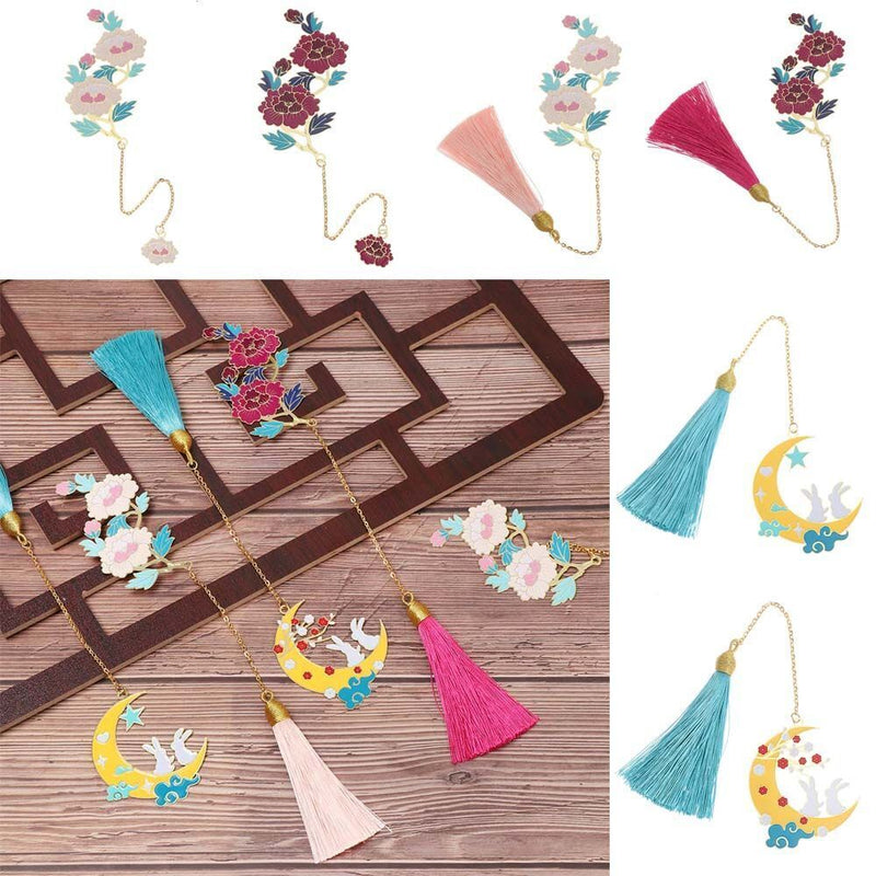style Metal Tassel Tassel Book Clip Brass Bookmark Painted Pagination Mark