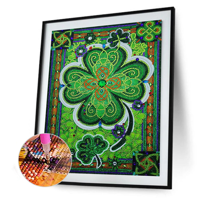 5D DIY Part Special Drill Diamond Painting Oven Leaf Clover Home Wall Art Craft