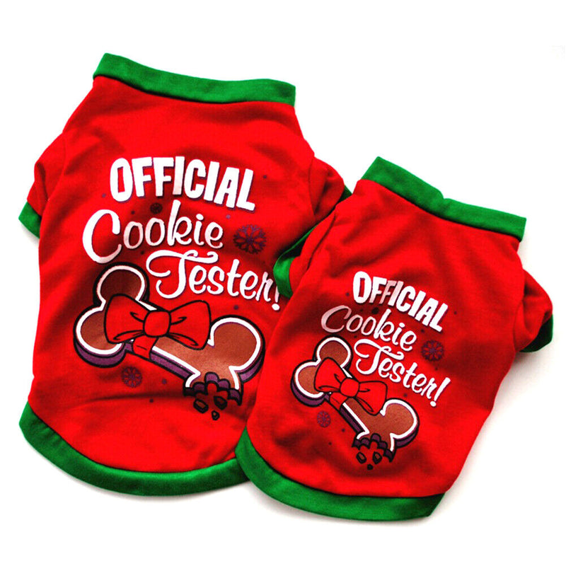 Christmas Costume Puppy Shirt Cute Soft Cotton Short Sleeve T Shirt Vest Cl