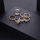 Elegant Bohemian Opal Rings Set Knuckle Midi Crown Finger Rings Moon Star